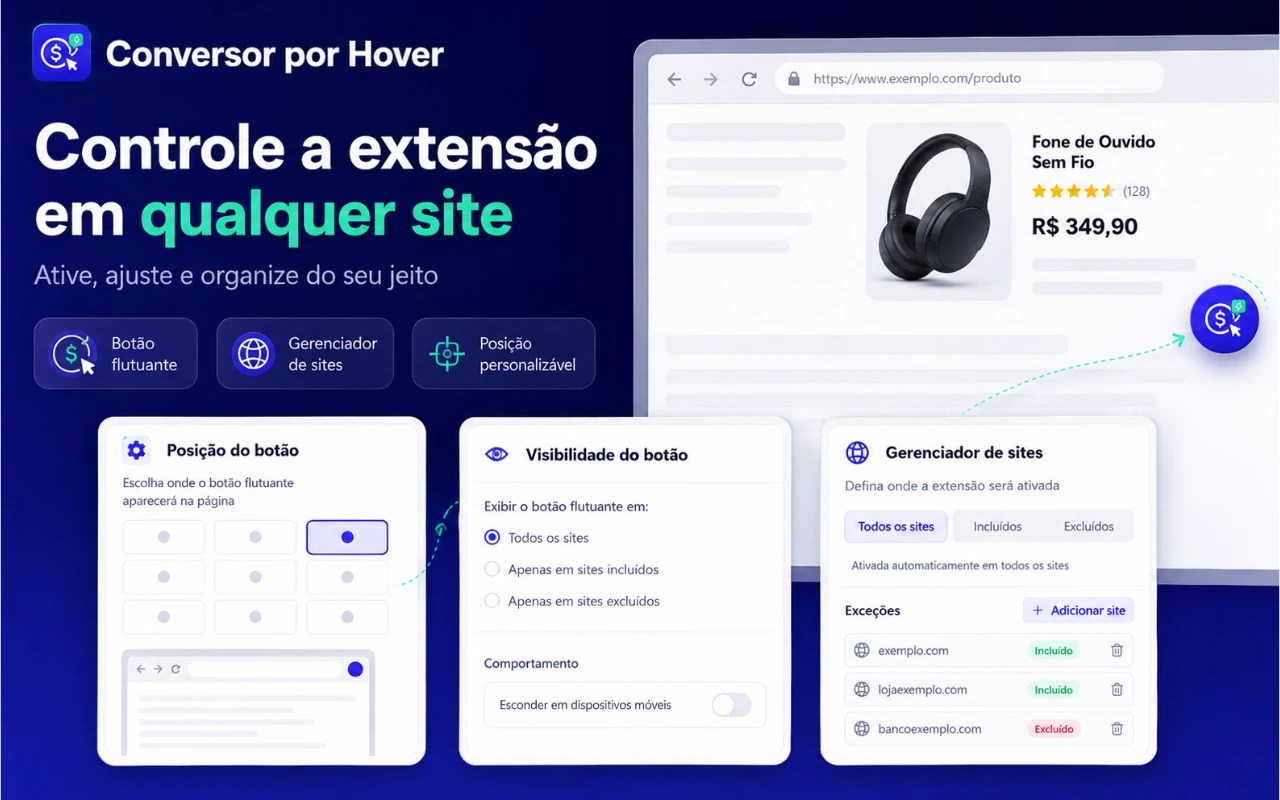 Controle por site